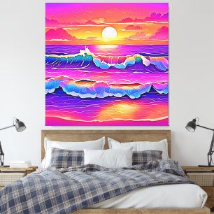 Lienzo Serenidad Retro Wave Sunset