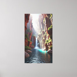 Lienzo Serenity Falls: Escape Majestuoso del Cañón