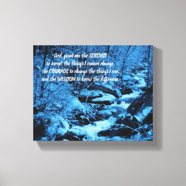 Lienzo Serenity Prayer Blue Flower Brook Inspirador (Anverso)