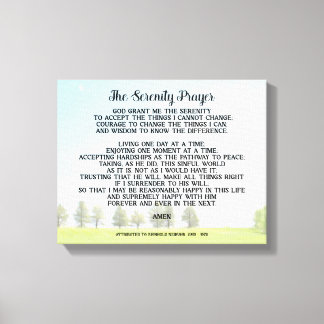 Lienzo Serenity Prayer On Peaceful Landscape Art
