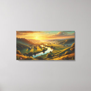 Lienzo Sereno Valle del Atardecer – Panorámica Tranquila