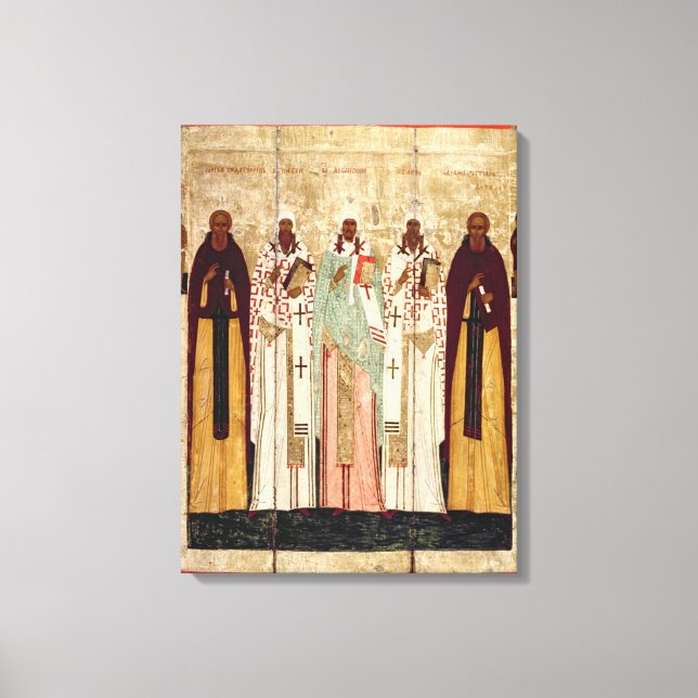 Lienzo Sergio de Radonesh con los santos de (Anverso)