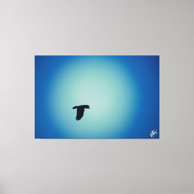 Lienzo Serie de aves azules #7 (Anverso)