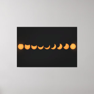 Lienzo Serie de Progreso de Eclipse Solar Parcial