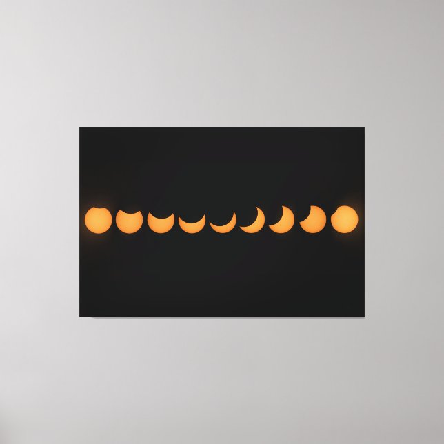 Lienzo Serie de Progreso de Eclipse Solar Parcial (Anverso)