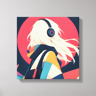 Lienzo Serie Inspirada en Anime 8 Viento en su Cabello
