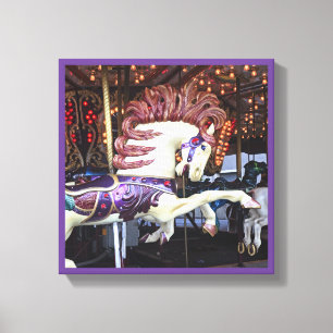 Lienzo Serie pintada tiovivo 12 del carrusel del caballo