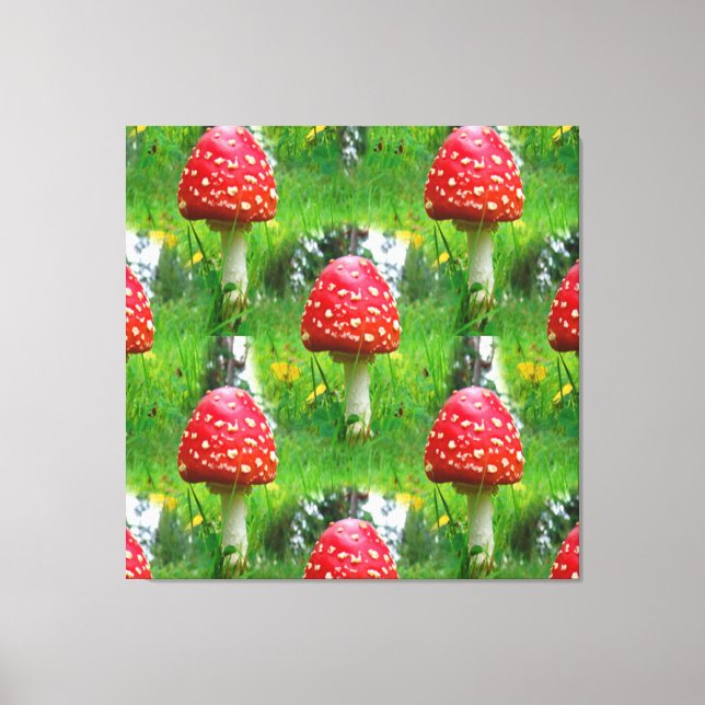 Lienzo Setas Amanita Muscaria (Anverso)
