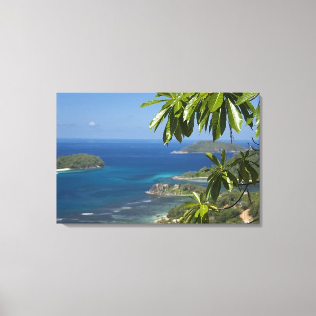 Lienzo Seychelles, Isla de Mahe. Costa occidental de (Anverso)
