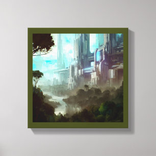 Lienzo SF - Ciudad en el planeta forestal 4