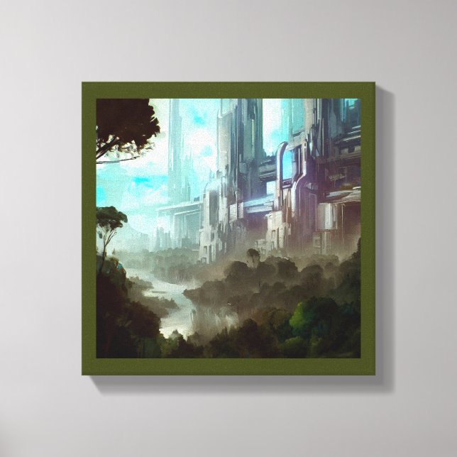 Lienzo SF - Ciudad en el planeta forestal 4 (Anverso)