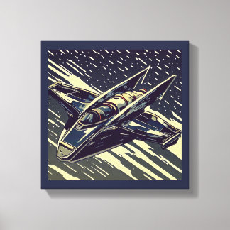 Lienzo SF - Estrella de Combate Anime Grabado en Madera 4