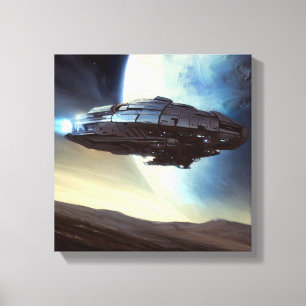 Lienzo SF Orbiting Spaceship 2
