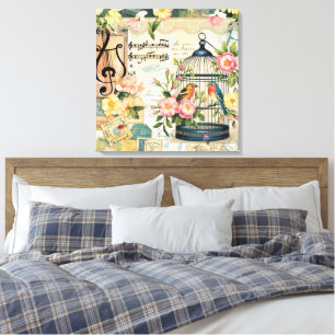 Lienzo Shabby Chic Birdcage Canvas Art