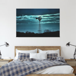 Lienzo Shadowed Windmill- Dark Sky Photography Canvas