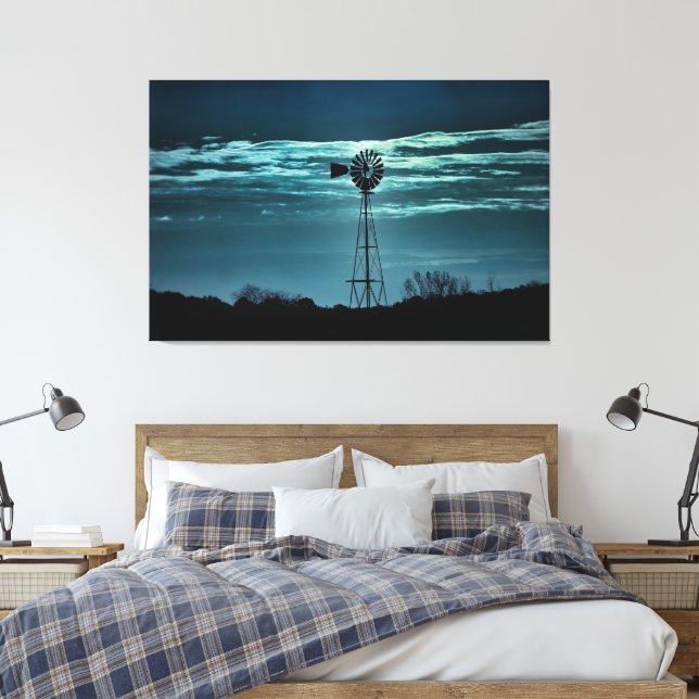 Lienzo Shadowed Windmill- Dark Sky Photography Canvas (Insitu(Dormitorio))