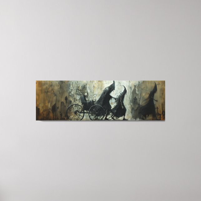 Lienzo 🌃 🎨 Shadowy Carriage Ride 🐎 (Anverso)