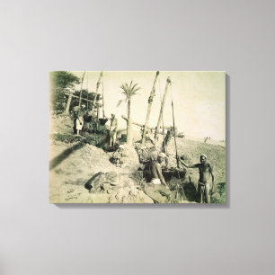 Lienzo Shadufs en Egipto superior (foto de la sepia)
