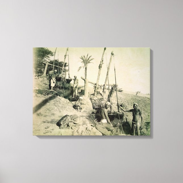 Lienzo Shadufs en el Alto Egipto (foto de sepia) (Anverso)