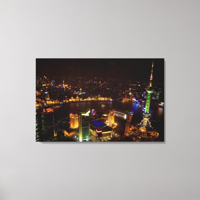 Lienzo Shanghái China maravilloso horizonte con moderno (Anverso)