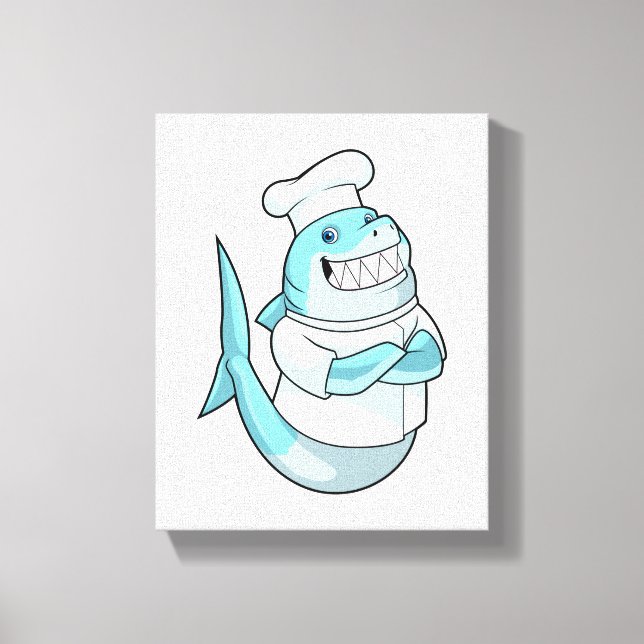 Lienzo Shark as Chef with Cooking apron (Anverso)