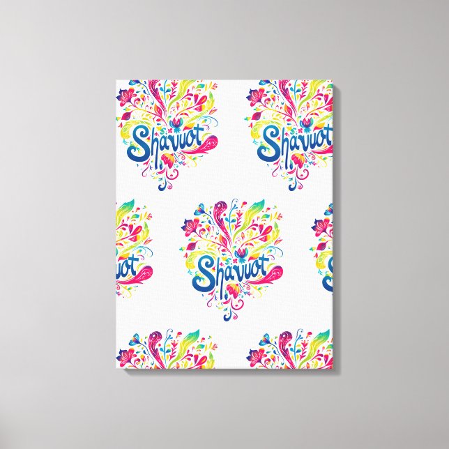 Lienzo Shavuot - Colorida celebración de Shavuot (Anverso)