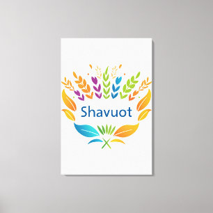 Lienzo Shavuot - Símbolo de Shavuot con trigo colorido
