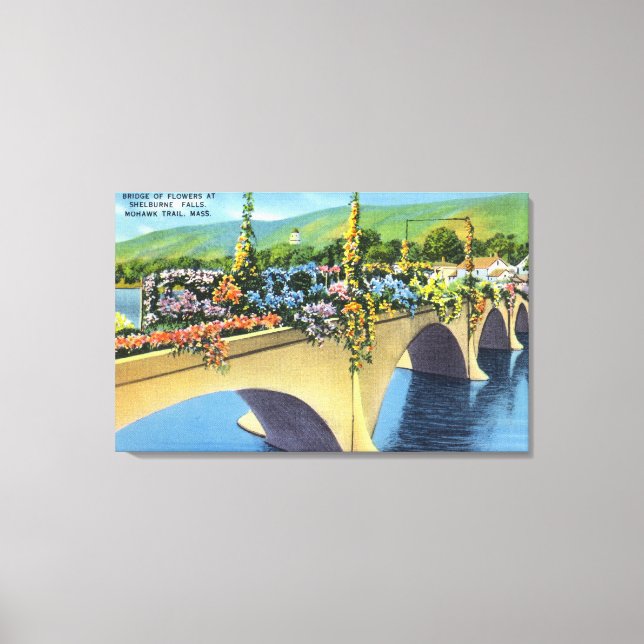 Lienzo Shelburne Falls Puente de flores (Anverso)