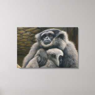 Lienzo Shelter Gibbon - Retrato emocional de la vida silv
