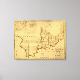 Lienzo Shelton y el mapa de Kensett del estado de Indiana
