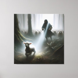 Lienzo Shephere rescata a un cordero perdido