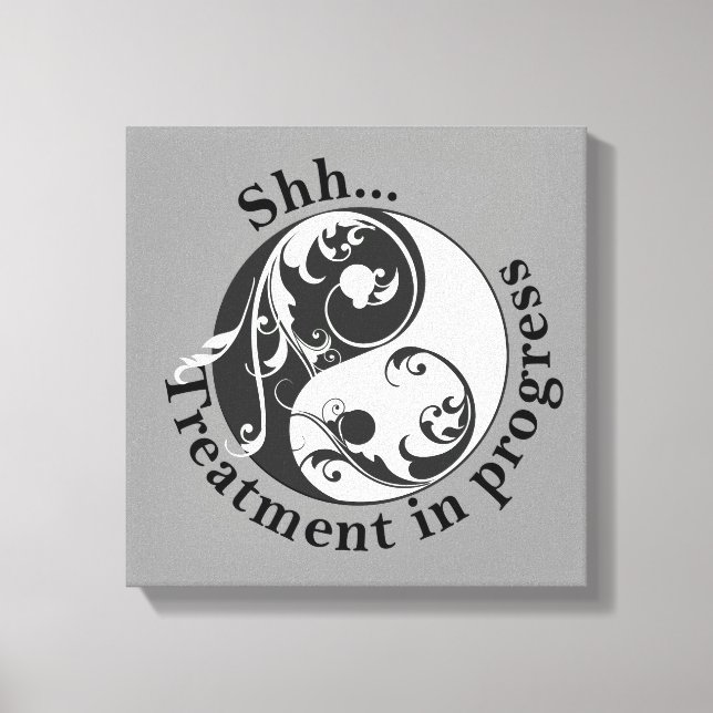 Lienzo Shh Treatment in Progress, Scrolling Yin y Yang (Anverso)