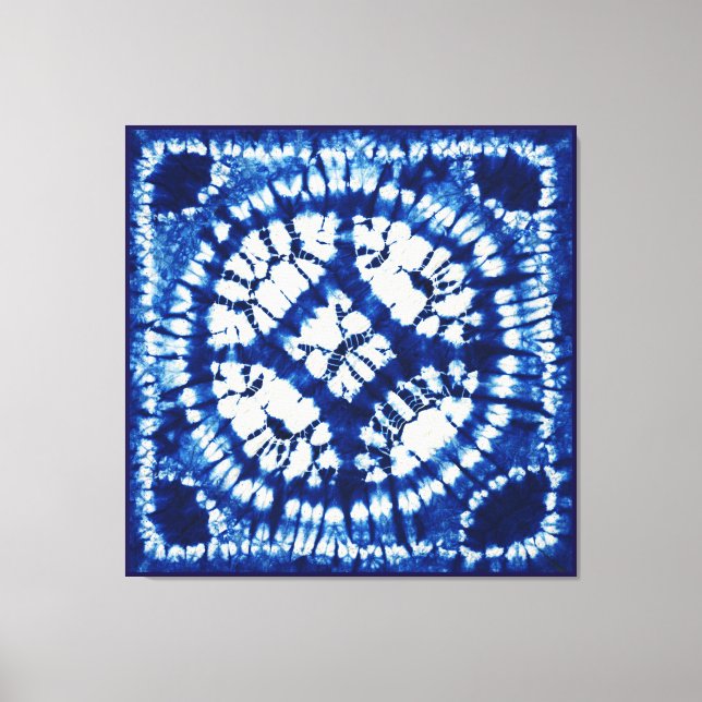 Lienzo Shibori Tie Dye South Seas Indigo Batik (Anverso)