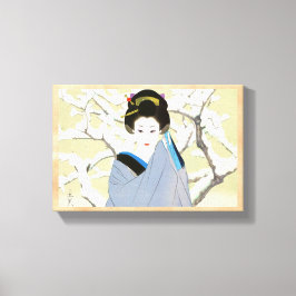Lienzo Shimura Tatsumi Dos mujeres japonesas nevan