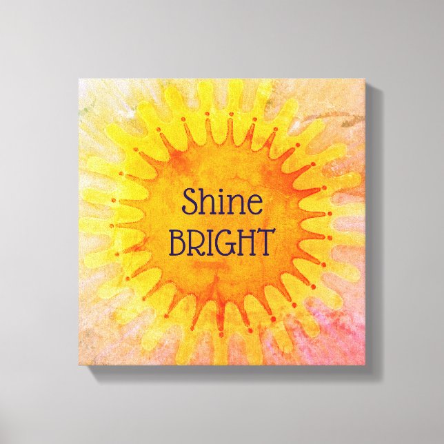 Lienzo Shine Bright Positive Affirmation Quote Wall Art (Anverso)