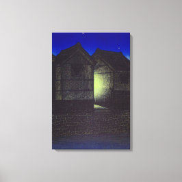 Lienzo Shinkawa en la noche Kawase Hasui