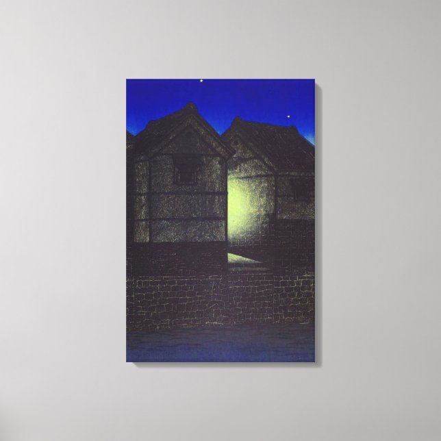 Lienzo Shinkawa en la noche Kawase Hasui (Anverso)