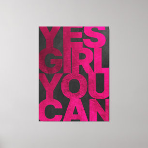 Lienzo Sí Chica que puedes   Cita motivacional