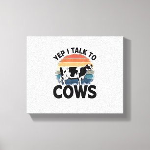 Lienzo Sí, Hablo Con Vacas, Una Vejez Granjera De Leche