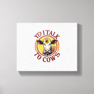 Lienzo Sí, Hablo Con Vacas, Una Vejez Granjera De Leche