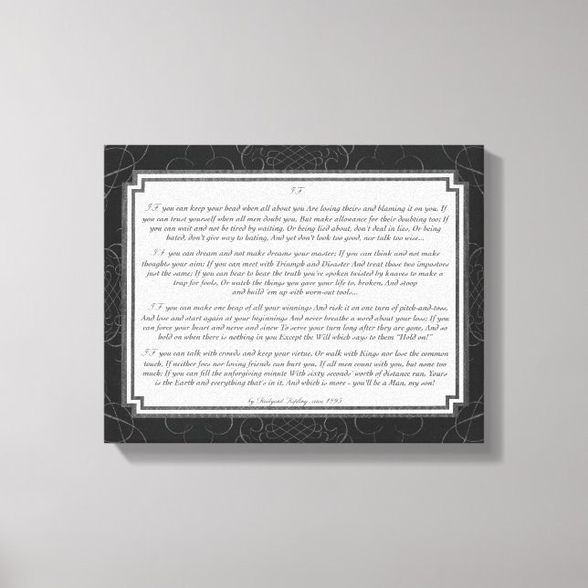 Lienzo Si poema de Rudyard Kipling (Anverso)