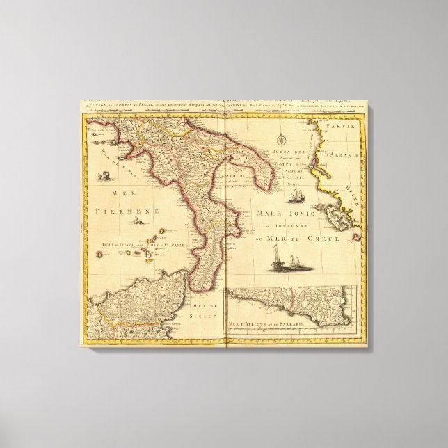 Lienzo Sicilia Italia (Anverso)