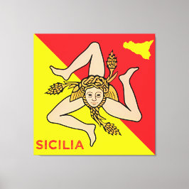 Lienzo Sicilia Sicilian Flag of Sicily Trinacria Pillow