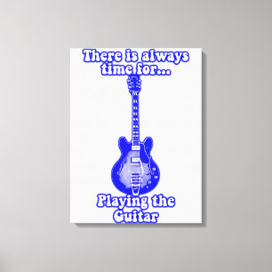 Lienzo Siempre hay tiempo para tocar la guitarra. azul