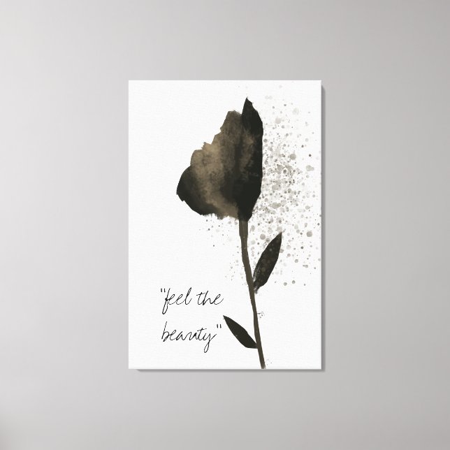Lienzo "Sienta La Belleza" Tulip Flower Golden Waercolor (Anverso)