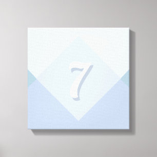 Lienzo Siete editable en diseño abstracto azul plateado