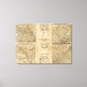 Lienzo Siete mapas de New York Herald