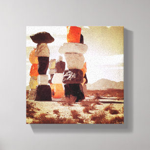 Lienzo Siete montañas mágicas, lago seco jean, Nevada