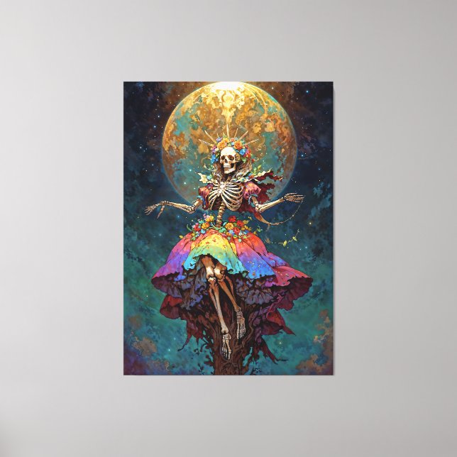 Lienzo Siete Poderes Santa Muerte (Anverso)