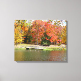 Lienzo Siete Springs Fall Bridge III Paisaje de Otoño